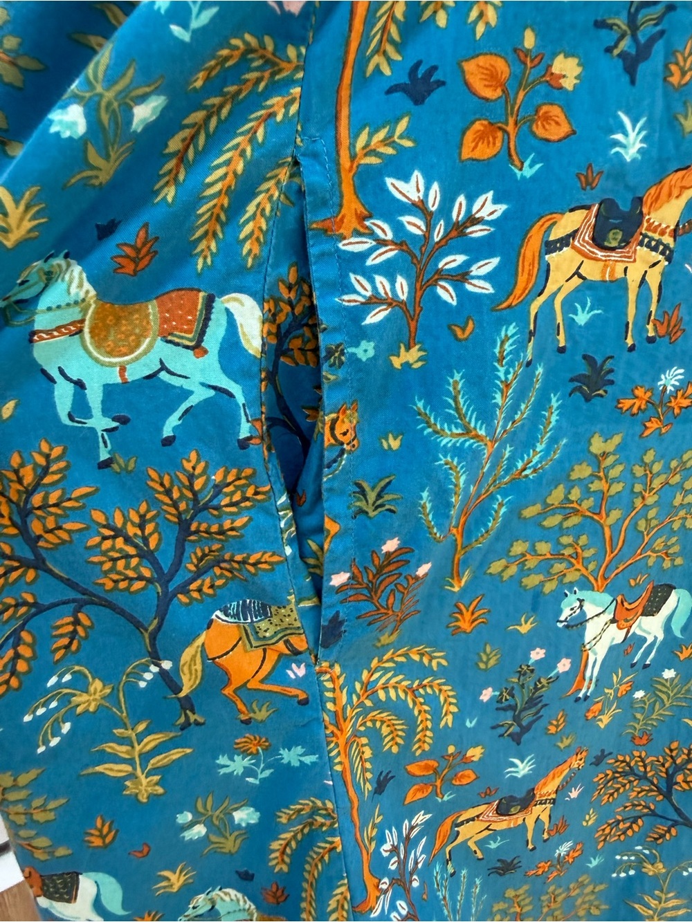 Printfresh Gorgeous Blue Horse Nightgown / House Dress / MuuMuu - Picture 8 of 14